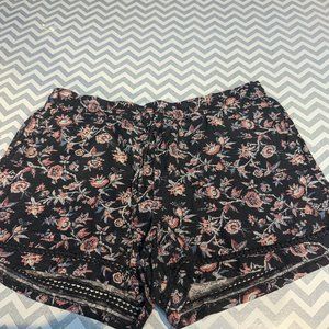 Loft Plus Linen Blend Flowered Shorts Sz 18